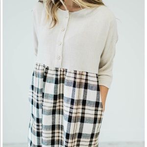 NWT ROOLEE plaid button dress